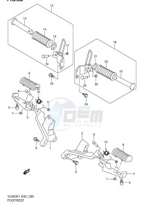 VL800 (E2) VOLUSIA drawing FOOTREST (MODEL K1 K2 K3 K4)