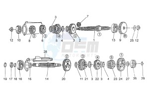 V7 Racer 750 drawing Gear box