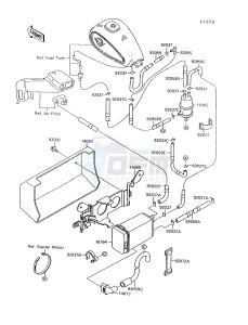 VN 1500 A [VULCAN 88] (A6-A9) [VULCAN 88] drawing FUEL EVAPORATIVE SYSTEM