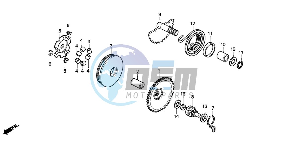 DRIVE FACE / KICK STARTER SPINDLE