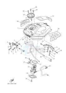 XSR700 MTM690D (BCN1) drawing FUEL TANK