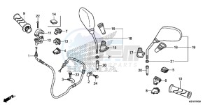 SH125ADE SH125AD UK - (E) drawing SWITCH/CABLE/MIRROR