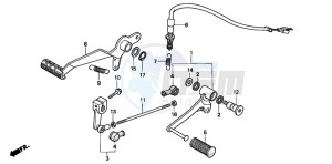 CB600F2 HORNET drawing BRAKE PEDAL/ CHANGE PEDAL