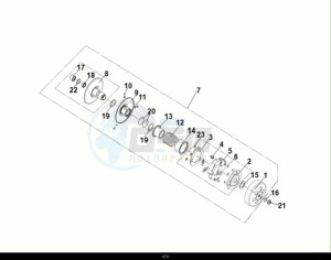 JET X 125I ABS (XH12WX-EU) (E5) (M1) drawing DRIVEN PULLEY ASSY