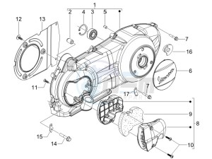 GTS 125 4T E3 UK drawing Crankcase cover and cooling