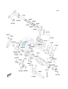 KLX 400 A [KLX400SR KLX400R] (A1-A2 A2 CAN ONLY) [KLX400SR KLX400R] drawing GEAR CHANGE MECHANISM