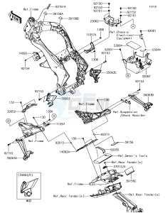 Z1000 ZR1000JHF XX (EU ME A(FRICA) drawing Frame Fittings