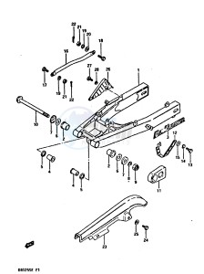 DR125S (E2) drawing REAR SWINGING ARM