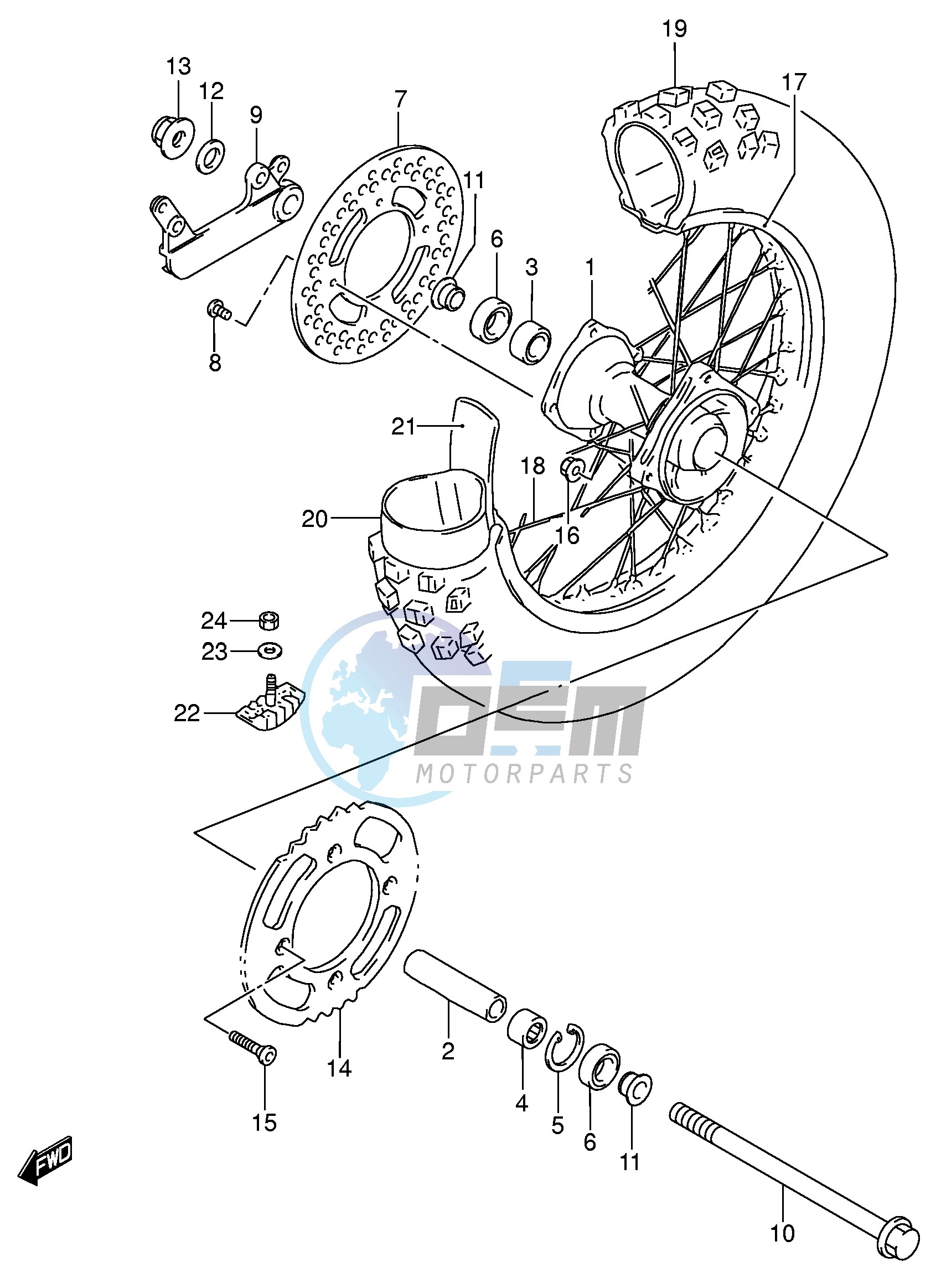 REAR WHEEL (RM85LK5 LK6)