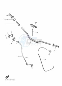 YZ450F (BHR6) drawing STEERING HANDLE & CABLE