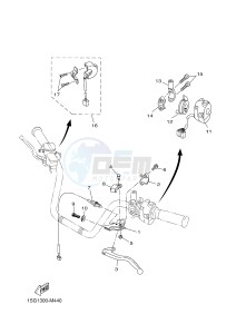 YFM350FWA GRIZZLY 350 4WD (1SG2) drawing HANDLE SWITCH & LEVER