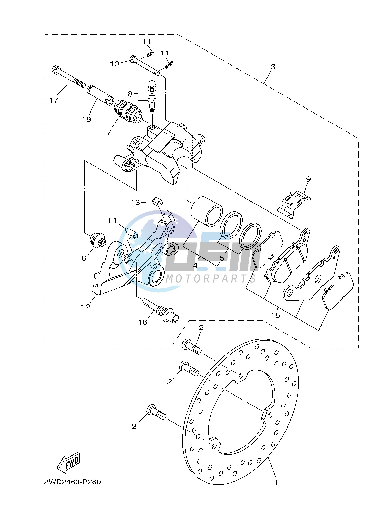 REAR BRAKE CALIPER