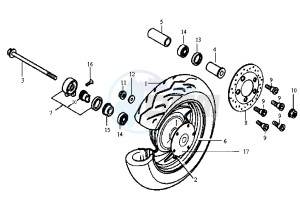 RED DEVIL - 50 cc drawing FRONT WHEEL