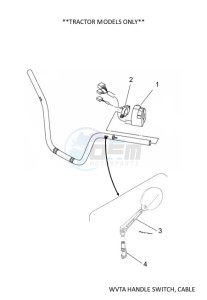 YFM700FWAD GRIZZLY 700 EPS (BLTT) drawing WVTA HANDLE SWITCH, CABLE