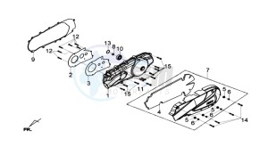 JOYMAX 125I ABS drawing CRANKCASE COVER LEFT