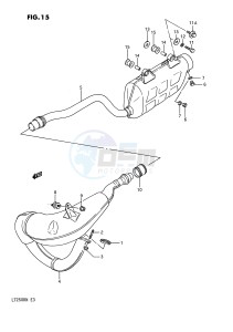 LT250R (E3) drawing MUFFLER (MODEL H J K L M N)