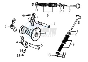 NEW DUKE - 125 cc drawing CAMSHAFT-VALVE