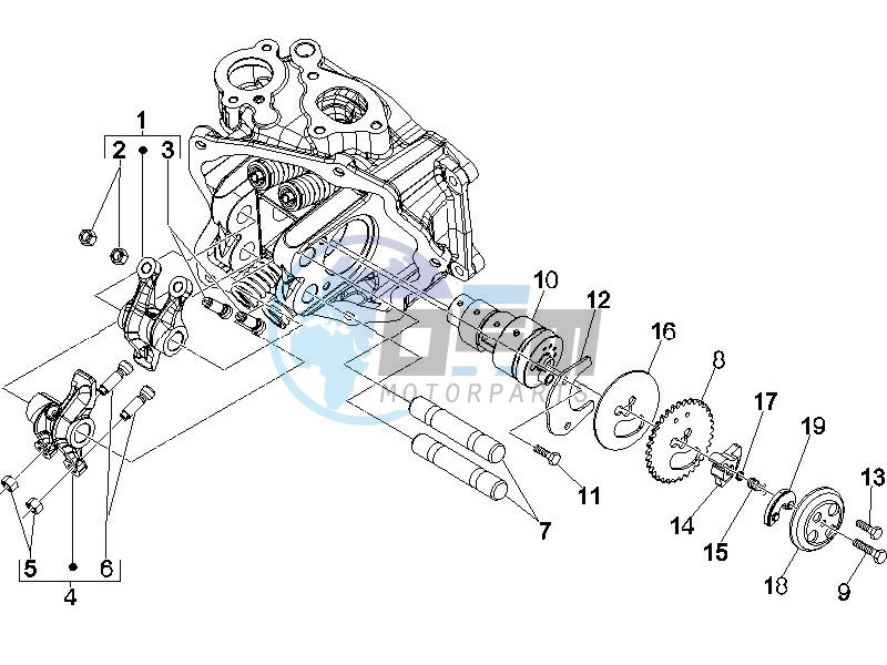 Camshaft - Rocking levers support unit