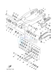 YZ250 (1SST) drawing REAR ARM