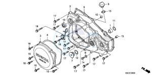 CRF250XB CRF250X ED drawing R. CRANKCASE COVER