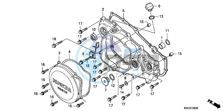 R. CRANKCASE COVER