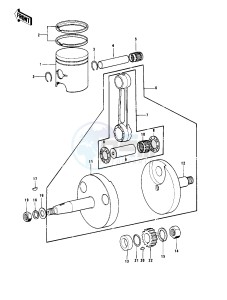 KX 400 A (-A2) drawing CRANKSHAFT_PISTON