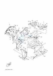 YZF125-A YZF-R125 (B5G6) drawing LEG SHIELD