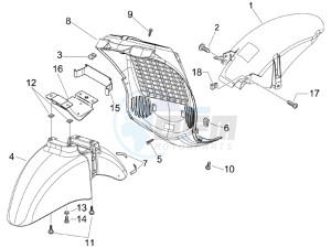 Beverly 250 e3 drawing Wheel housing - Mudguard