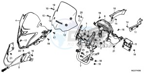 CB500XD CB500X Continue » UK - (E) drawing FRONT COWL