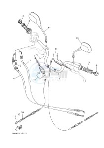 YBR125E (BN96) drawing M. STEERING HANDLE & CABLE