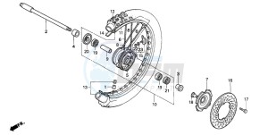 CR125R drawing FRONT WHEEL (CR125RN/RP/RR)