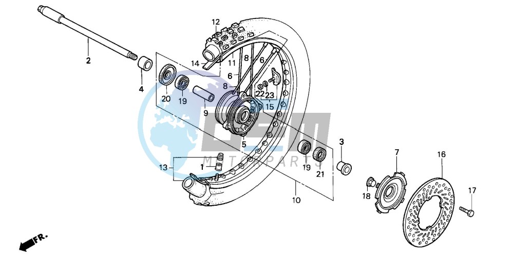 FRONT WHEEL (CR125RN/RP/RR)