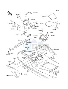 JET SKI STX-15F JT1500A6F FR drawing Hull Middle Fittings