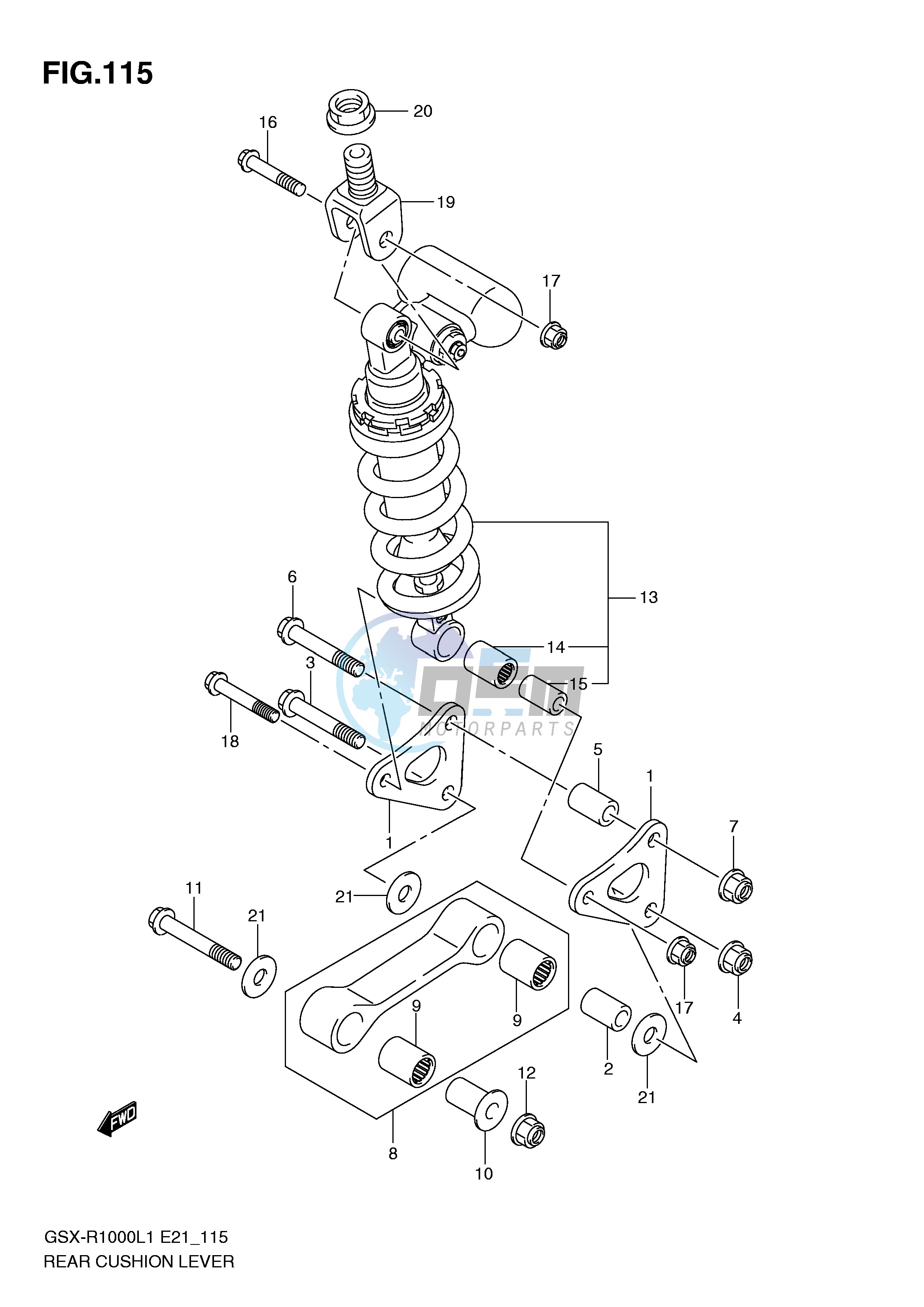 REAR CUSHION LEVER (GSX-R1000L1 E24)