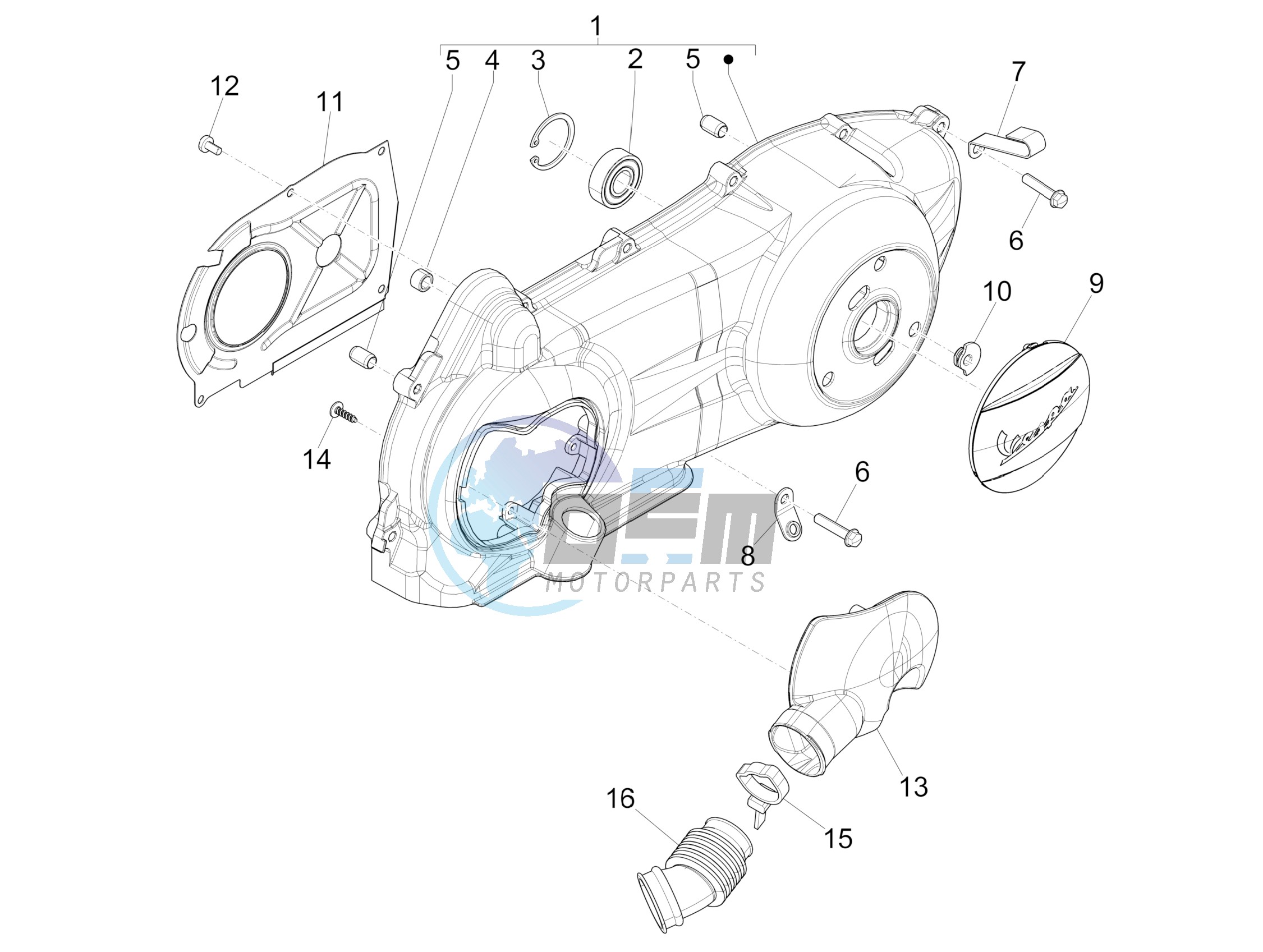 Crankcase cover and cooling