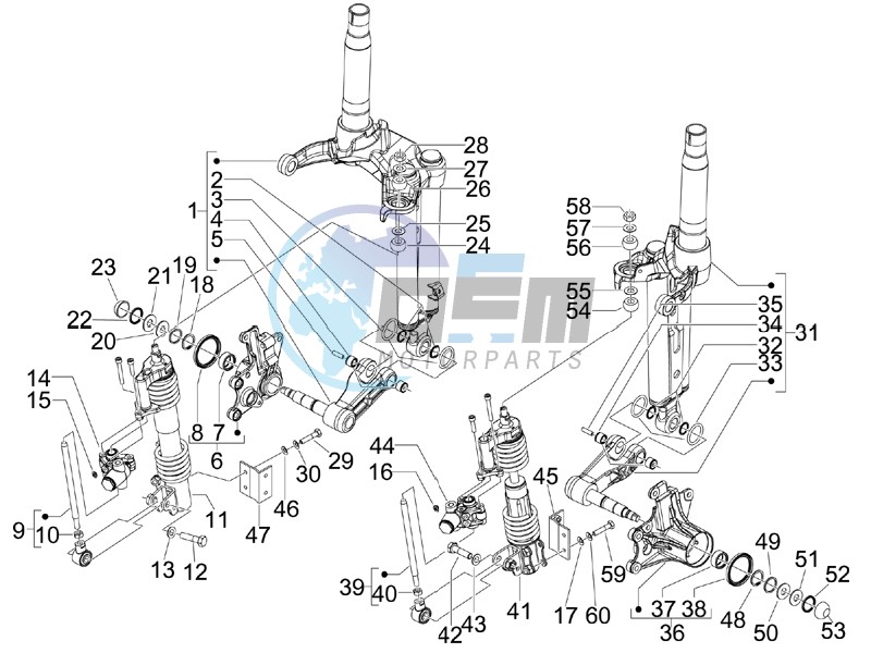 Front fork components (Mingxing)