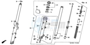 VFR8009 UK - (E / MME) drawing FRONT FORK