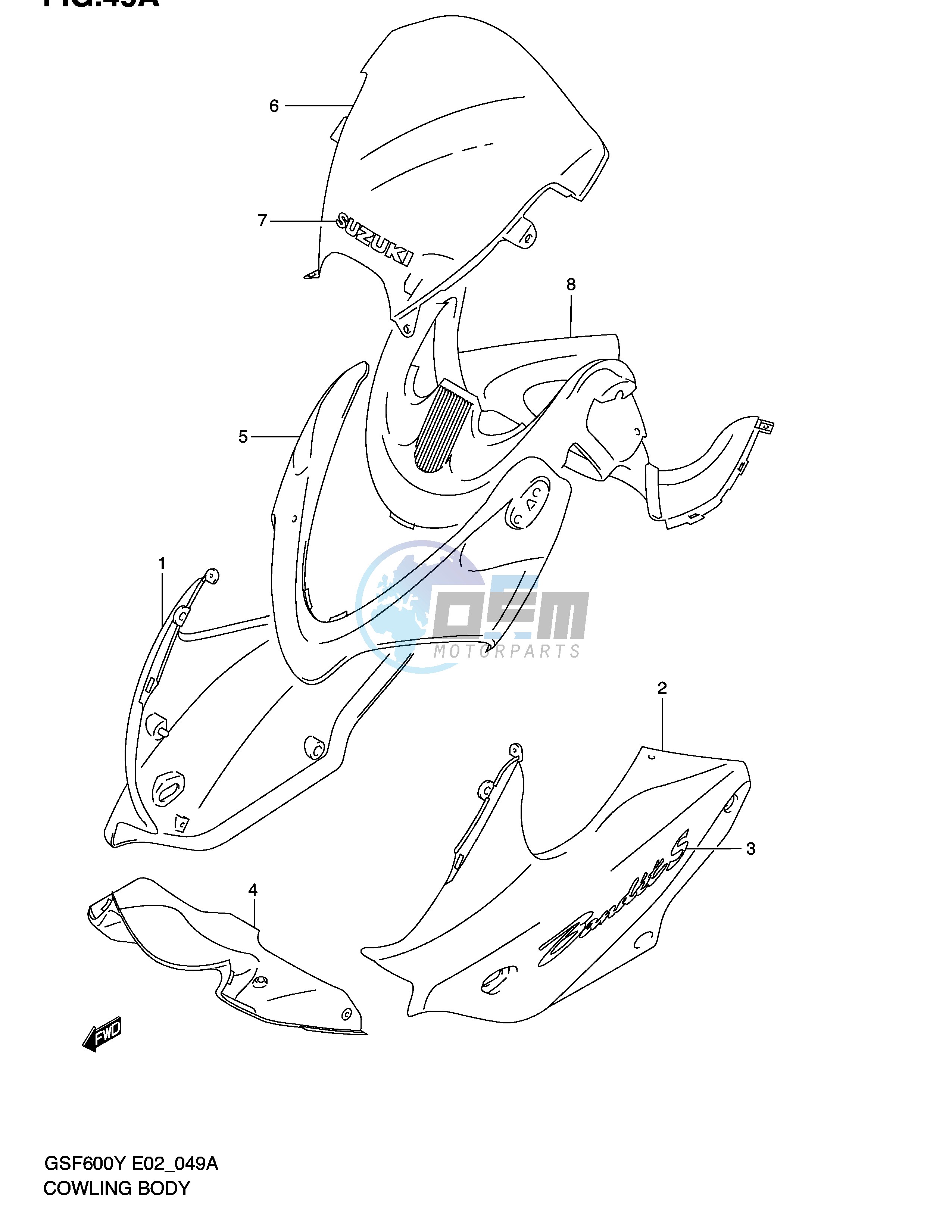 COWLING BODY (GSF600SK2 SUK2)