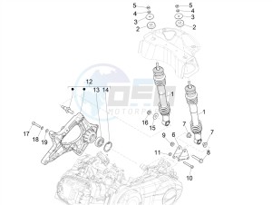 SUPER GTS 125 4T 3V IE NOABS E2-E3 (APAC) drawing Rear suspension - Shock absorber/s