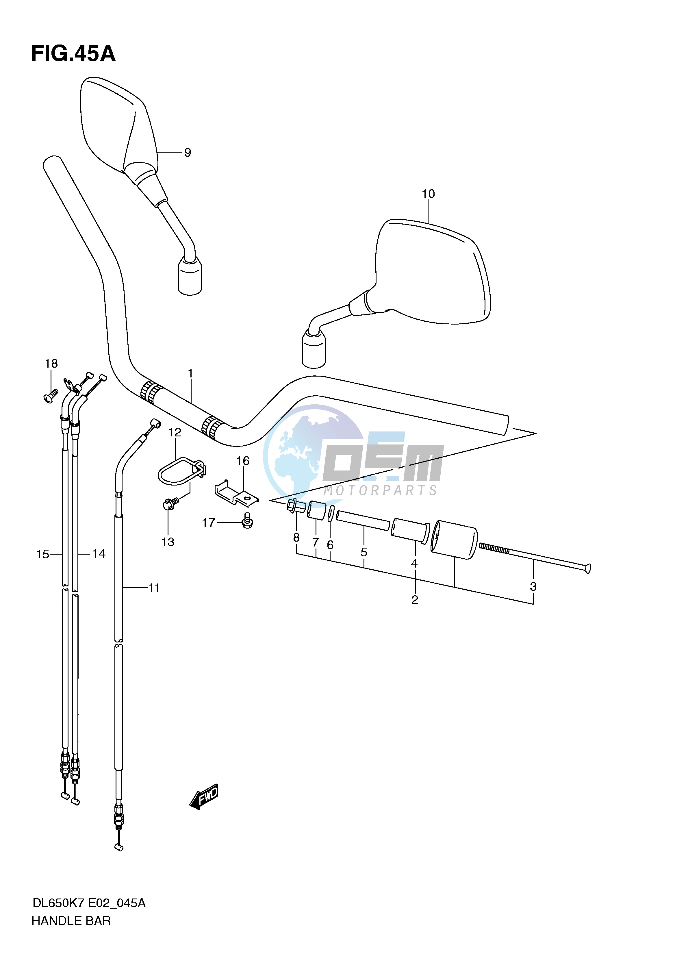 HANDLEBAR (MODEL K9 E2,E19,E24)