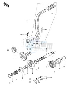 KDX 80 A [KDX80] (A1-A2) [KDX80] drawing KICKSTARTER MECHANISM