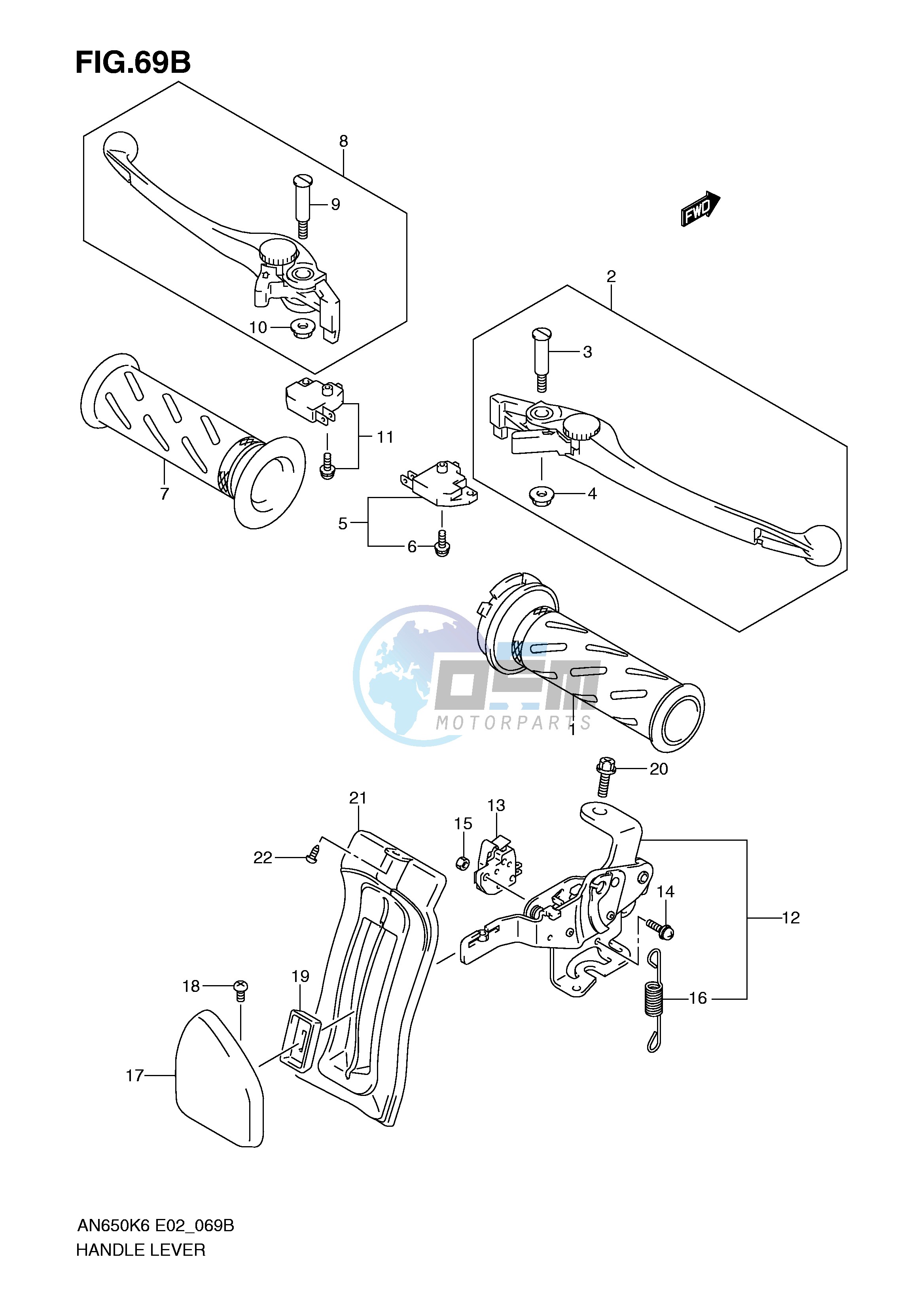 HANDLE LEVER (AN650K9 L0 E2,E19,E24)