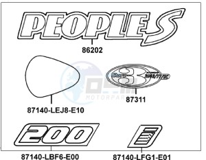 PEOPLE S 200 I drawing Emblem - Stripe