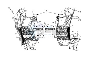 QUAD RAIDER 600 LE CHASSIS LONG drawing FOOTREST L / R