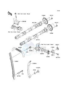 Z1000SX ABS ZX1000HDF FR GB XX (EU ME A(FRICA) drawing Camshaft(s)/Tensioner