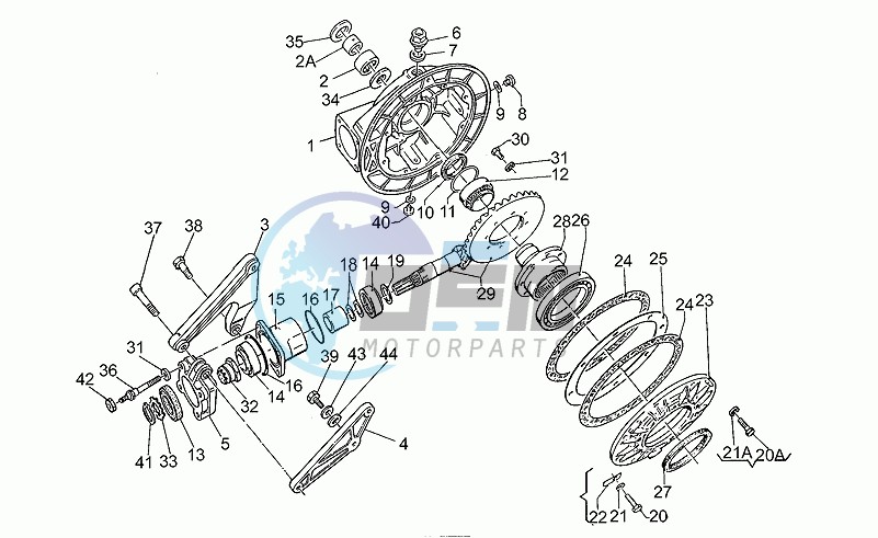 Rear bevel gear