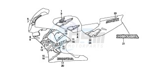 CBR900RR FIRE BLADE drawing STRIPE/MARK (10)