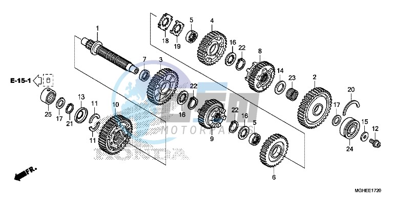 TRANSMISSION (VFR1200XD/XDA/XDL/XDS) (COUNTERSHAFT)