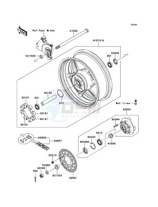 Z750 ZR750LBF FR GB XX (EU ME A(FRICA) drawing Rear Hub