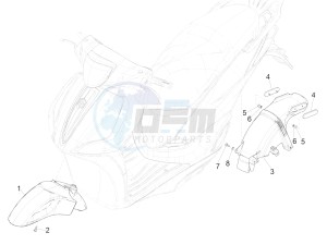 Liberty 50 iGet 4T 3V 25kmh E4 25km/h (EMEA) drawing Wheel housing - Mudguard